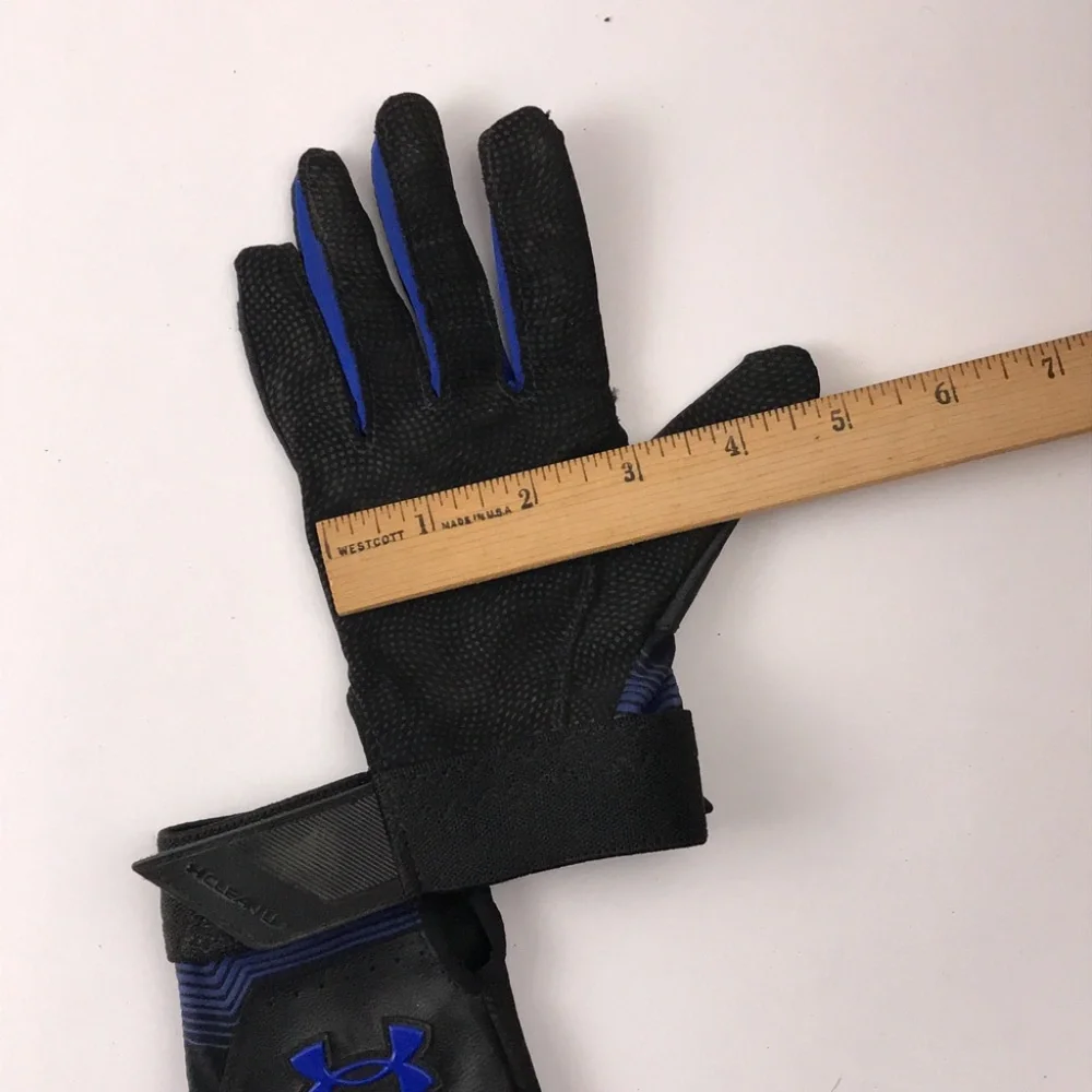 Under Armour Clean Up Blue Black Batting Gloves Youth Small